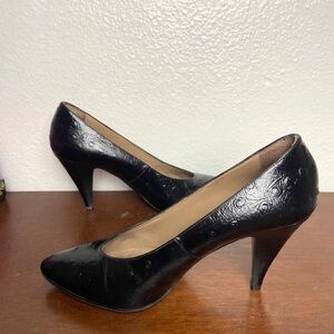Vintage Ostrich Black Women's Heels